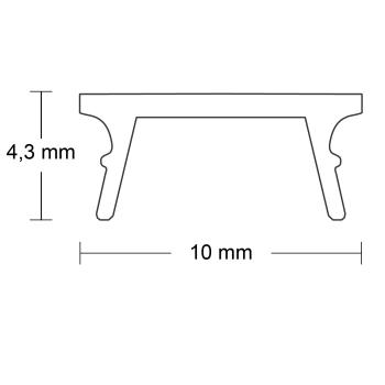Preview: Abdeckung COVER23 opal/satiniert 600cm für Profil SURF8