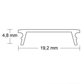 Preview: Abdeckung COVER20 opal/satiniert 200cm für Profil SURF16