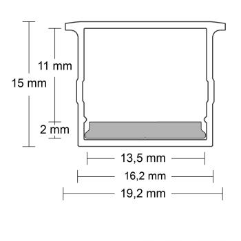 Preview: Abdeckung COVER21 opal/satiniert IP54 260cm für Profil SURF16