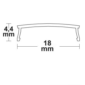Preview: Abdeckung COVER22 opal/satiniert 200cm für Profil SURF15 FLEX