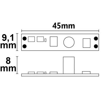 Preview: LED Mini PWM-Dimmer mit Wisch-Sensor für Profile, 1 Kanal, 12-24V DC 3A