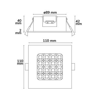 Preview: LED Downlight Prism blendungsreduziert 10W, IP54, neutralweiß, dimmbar