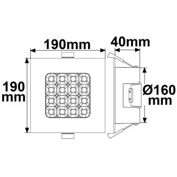 Preview: LED Downlight Prism blendungsreduziert 18W, IP54, warmweiß, dimmbar