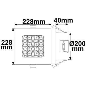 Preview: LED Downlight Prism blendungsreduziert 25W, IP54, warmweiß, dimmbar