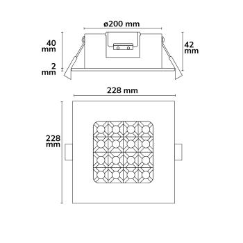 Preview: LED Downlight Prism blendungsreduziert 25W, IP54, neutralweiß, dimmbar