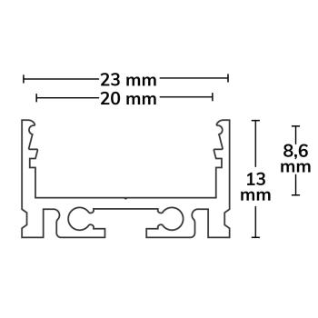 Preview: LED Aufbauprofil IL-ALU20 eloxiert, 200cm