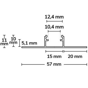Preview: LED Fliesen T-Profil, 200cm
