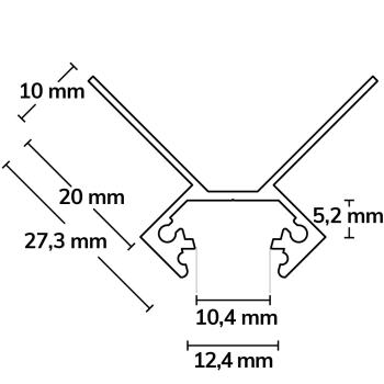 Preview: LED Fliesenprofil Ausseneck, 250cm