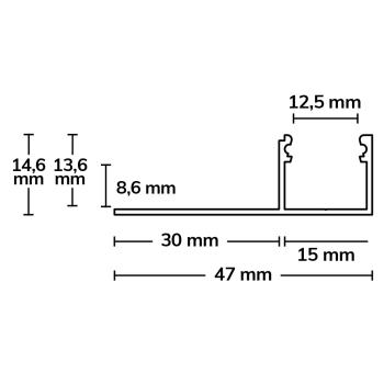 Preview: LED Trockenbauprofil Abschluss, 200cm