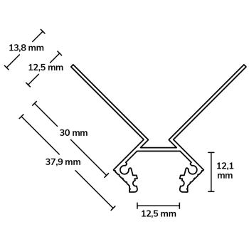 Preview: LED Trockenbauprofil Ausseneck, 200cm