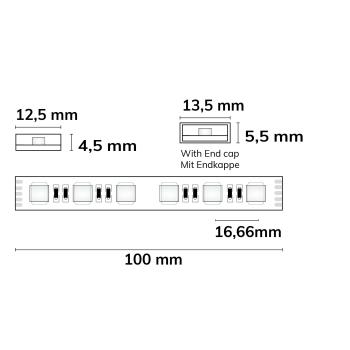 Preview: LED AQUA RGB+WW Flexband, 24V DC, 19W, IP68, 4in1 chip, 5m Rolle, 60 LED/m