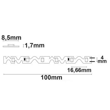 Preview: LED CRI927 Flexband Curve, 24V 12W, IP20, 2700K, für Winkel und Ecken, 5m Rolle, 60 LED/m
