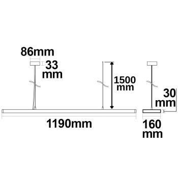 Preview: LED Hängeleuchte Raster Up&Down, 30W+30W, anreihbar, UGR<6, silber, 4000K, 1-10V dimmbar