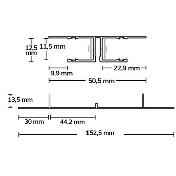 Preview: LED Trockenbau-Leuchtenprofil Planar, 200cm