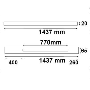 Preview: FastFix LED Linearsystem S 1.5m Balken mit 70cm 3PH Stromschiene