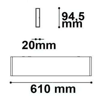 Preview: LED Wandleuchte Linear Up&Down 600, 610mm, 25W, IP40, schwarz, warmweiß