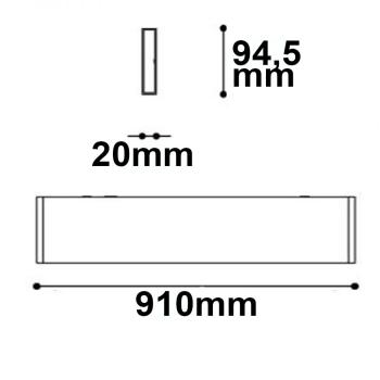 Preview: LED Wandleuchte Linear Up&Down 900, 910mm, 30W, IP40, weiß, warmweiß