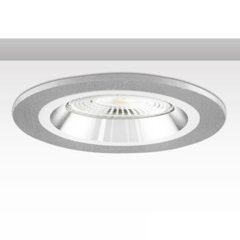 Einbaurahmen rund, Loch 80mm, Alu gebürstet + weiß-silber, für GU10/MR16 Spots