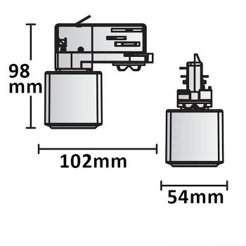 Preview: 3-Phasen Adapter mit Schutzkontaktstecker, schwarz, inkl. 6A Sicherung