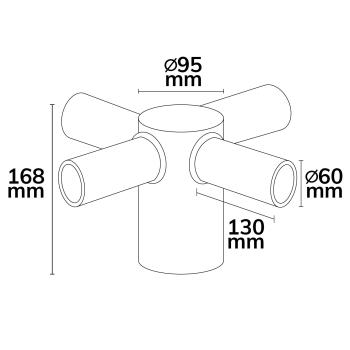 Preview: Mastadapter 4-fach für Street Light HE75-115, 65-80mm Innendurchmesser