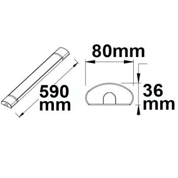 Preview: LED Aufbauleuchte 60cm, 20W, IP42, Color Switch 3000|3500|4000K