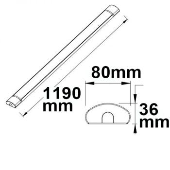 Preview: LED Aufbauleuchte 120cm, 40W, IP42, Color Switch 3000|3500|4000K