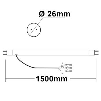 T8 LED Röhre, 150cm, 33W, Highline+, warmweiß, frosted