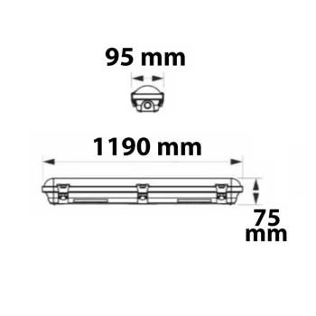 Preview: LED Wannenleuchte 120cm, IP65, PowerSwitch 25-40W, ColorSwitch 3000|4000|5000K