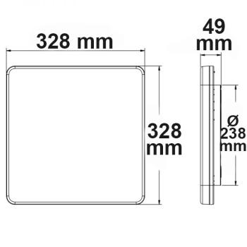 Preview: LED Decken/Wandleuchte mit HF-Bewegungssensor 24W, weiß, eckig, IP54, ColorSwitch 3000|4000K