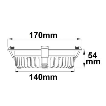 Preview: LED Downlight blendungsreduziert, 25W, rund, DN170, CRI90, Switch 3000|3500|4000K, dimmbar