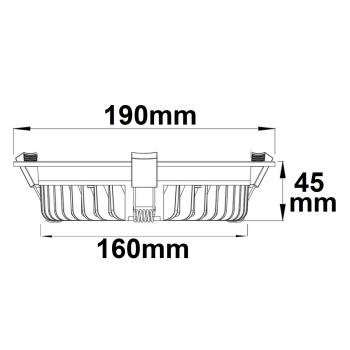 Preview: LED Downlight blendungsreduziert, 25W, rund, DN190, CRI90, Switch 3000|3500|4000K, dimmbar