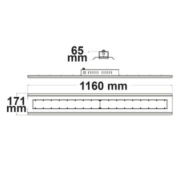 Preview: LED Hallenleuchte Linear SK 240W, 120°, IK10, IP65, 1-10V dimmbar, neutralweiß