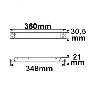 Preview: LED Leuchten-Trafo 24V/DC, 0-100W, SELV, flach, schmal