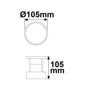 Preview: LED Leuchte Poller-5, 6W, sandschwarz, warmweiß