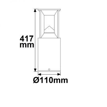 Preview: LED Wegeleuchte Poller-4, 40cm, 9W, sandschwarz, warmweiß