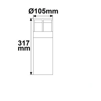 Preview: LED Wegeleuchte Poller-5, 30cm, 6W, sandschwarz, warmweiß