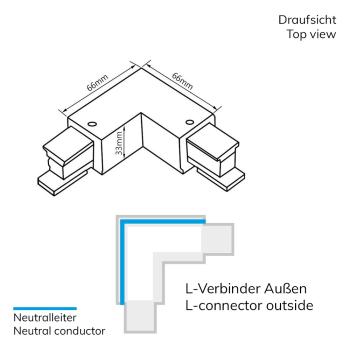 Preview: 3-Phasen S1 L-Verbinder N-Leiter außen, Schutzleiter innen, schwarz