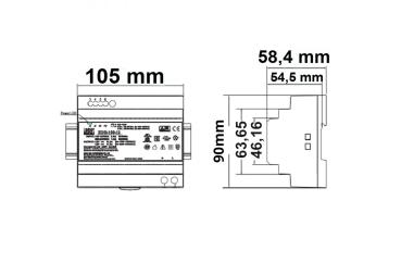 Preview: LED Hutschienen-Trafo MW HDR-150-48, 43.2~55.2V/DC, 0-150W, IP20