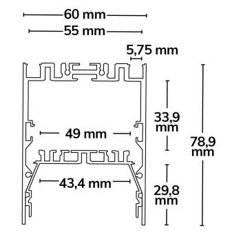 Preview: LED Leuchtenprofil LAMP40 Up&Down Aluminium silber pulverbeschichtet, 200cm