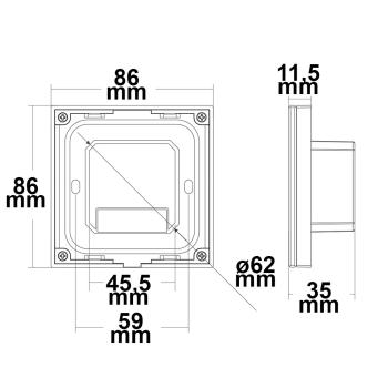 Preview: Sys-Pro 1 Zone Touch/Funk-Dimmer 230V schwarz, 360VA, Phasenan-/Abschnitt wählbar