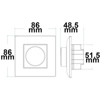 Preview: Sys-Pro 1 Zone Einbau-Drehknopf/Funk-Dimmer 230V, 360VA, Phasenan-/Abschnitt wählbar