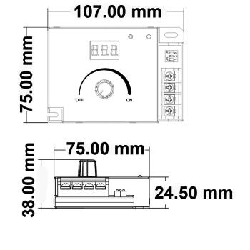 Preview: Sys-Pro Dreh/Funk Mesh Multi-PWM-Dimmer, 1 Kanal, 12-24V DC 10-20A, 36-48V DC 15A