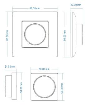 Preview: Sys-Pro weißdynamische 1 Zone Aufbau-Drehknopf-Fernbedienung mit Batterie