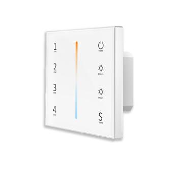 Sys-Pro weißdynamische 4 Zonen Einbau-Touch-Fernbedienung + DMX-Output, weiß, 230V