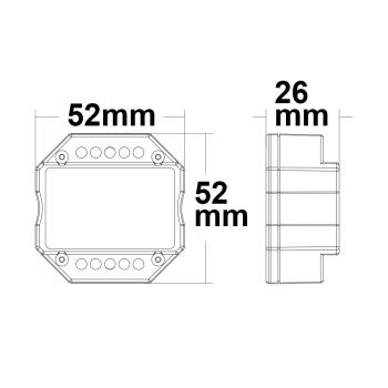Preview: Sys-Pro Push/Funk Mesh PWM-Dimmer, 1-4 Kanal, 12-24V DC 4x3A