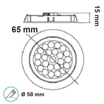Preview: LED Möbeleinbaustrahler MiniAMP silber, 2W, 12V DC warmweiß 3000K, dimmbar