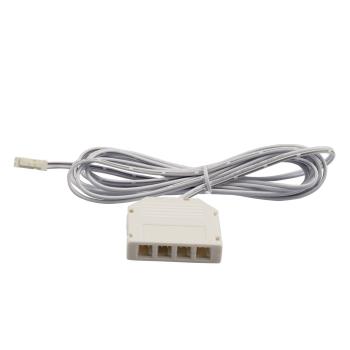 MiniAMP 4-fach Verteiler (1 male-Stecker an 4 female-Buchsen), 30cm, 2-polig, weiß, max. 3,5A