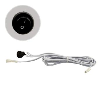 MiniAMP Einbauschalter Ein/Aus, female-Buchse und male-Stecker, 30cm+200cm, 2-polig, weiß, max. 5A