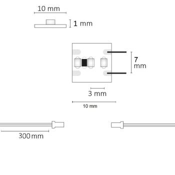 Preview: LED CRI940 MiniAMP Flexband, 12V DC, 12W, IP20, 4000K, 120cm, beids. 30cm Kabel + maleAMP, 300 LED/m