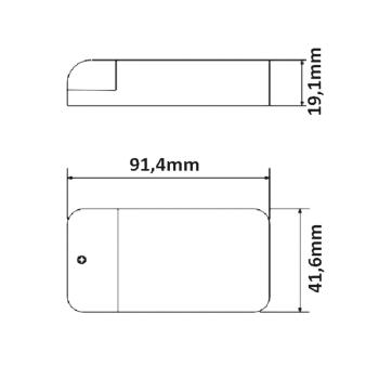 Preview: LED Trafo MiniAMP 12V/DC, 0-30W, 200cm Kabel mit Flachstecker, sekundär 2 female Buchsen